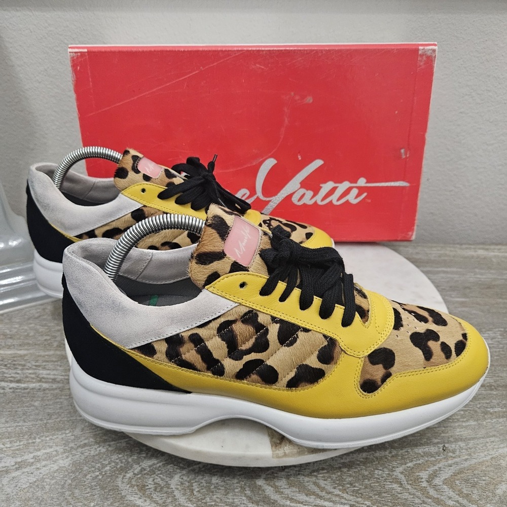 Moneyetti Drip 64A Italian Sneakers Mens US 7.5/ 8 Shoes Leopard Print